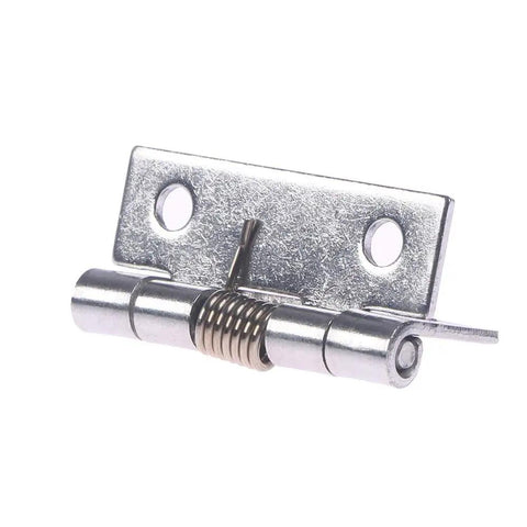 2 Inch Stainless Steel Self Closing Corner Spring Hinge for Doors Cabinets Drawers, silver tone, heavy duty hardware, side view.