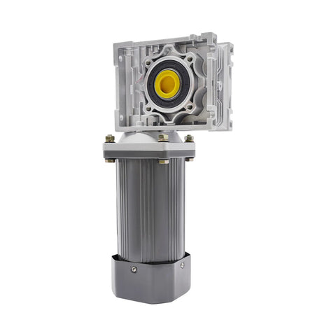 110V worm gear motor with speed controller, 370W, 65Nm torque, aluminum alloy construction, 27 RPM, high torque for conveyors and machines
