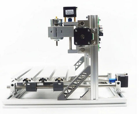 Side view of 3 Axis Desktop CNC Router Kit 3018 With GRBL Control For Wood, Plastic, PCB And Engraving, DIY setup with spindle