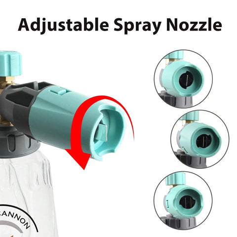Adjustable spray nozzle of Compact Pressure Washer Gun With Foam Cannon For Cars, High Pressure Snow Foam Lance, close-up view