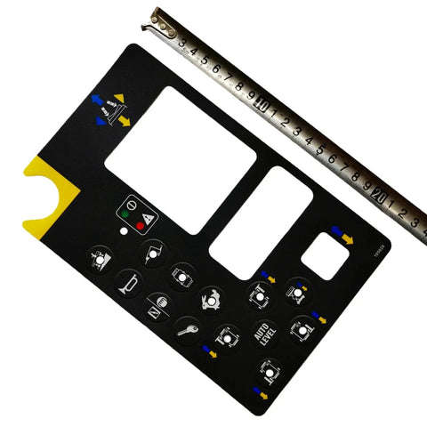 Top Shelf Heavy Duty Replacement Decal For Genie Scissor Lift Platform Control Panel 82417 82417GT, 330x220mm size, clear controls.