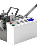 Automatic Electric Heat Shrink Tube Cutter Machine With Digital Display for precise cuts of tubing, featuring LCD panel and adjustable feed.