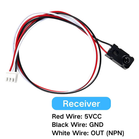 Four Pack IR Break Beam Sensor Kit With Through Beam Photoelectric Switches, 5V NPN Normally Open, 25cm Cable Receiver