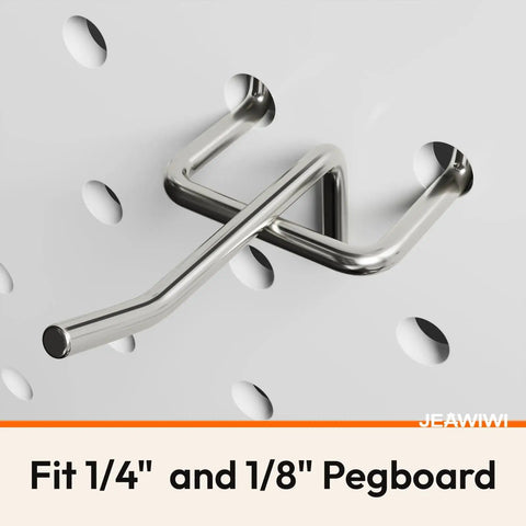 50 Pack 2 Inch Metal Pegboard Hooks Kit For One Eighth And One Quarter Inch Pegboard, Heavy Duty Stainless Steel, Rust Resistant