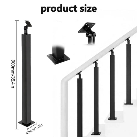 Badass Matte Black Metal Baluster And Holeless Railing Spindle With A Dang Easy Adjustable Fit For Stairways And Decks 900mm tall