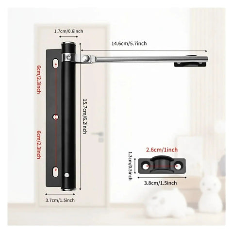 Dimensions of Silent Adjustable Stainless Steel Automatic Door Closer Rust Proof For Home And Office