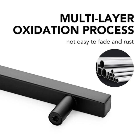 5 Inch Black Cabinet Handles Square Pulls Stainless Steel Drawer Pulls 3 Inch Hole Center Built To Last Tough Durable Hardware