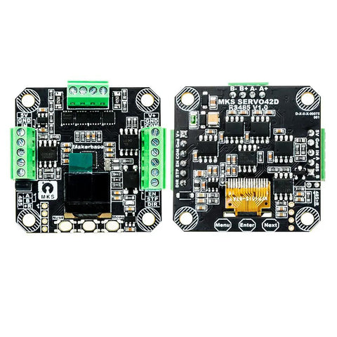 Closed Loop Servo Driver For Stepper Motors With RS485 And 256 Microsteps FOC Pro Grade No Step Loss Controller, front and back view