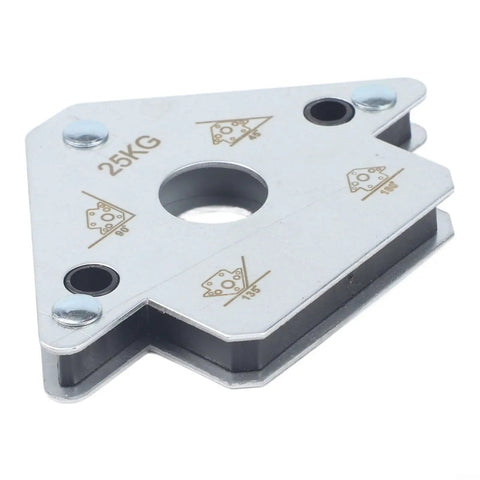 Heavy Duty Magnetic Welding Positioner With 75KG Power For Multi Angle Support To Secure Parts During Fabrication And Lock In Any Spot For Smooth DIY Or Professional Metalworking Projects Without Slipping. Close-up of a 25KG magnetic angle tool.