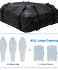 Waterproof Roof Cargo Bag For Chrysler Town And Country Heavy Duty 600D Car Luggage Carrier with 425L capacity diagram