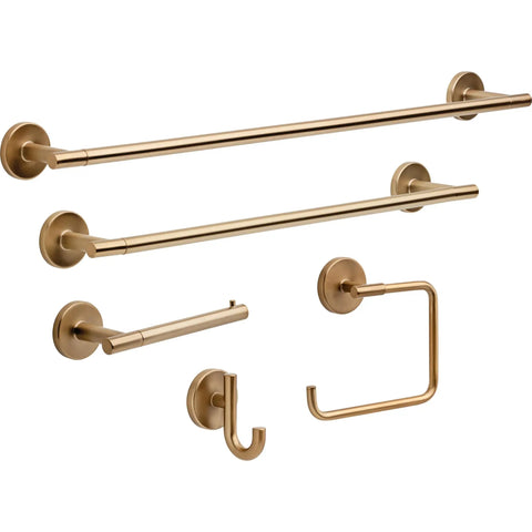 24 Inch Champagne Bronze Double Towel Bar For Your Bathroom with warm gold corrosion-resistant finish, shown detached