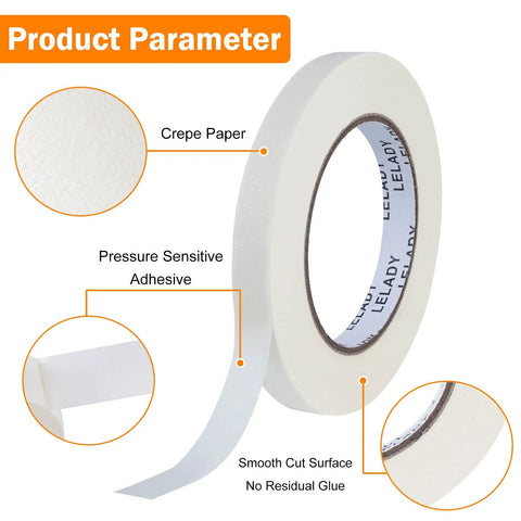 Half Inch Masking Tape 60 Yards Per Roll 12 Rolls White No Residue Painters Tape For Painting Crafts Diy Projects Easy Tear