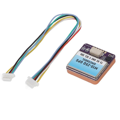 M10-25Q Pro Grade GPS Module For FPV Racing Drones With High Sensitivity Tracking, 72 Channels, 10Hz, Ceramic Antenna, Cables