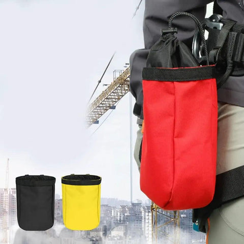 Climbing Tool Bag 2L Nylon Waist Pouch Water Resistant Tool Storage With Quick Press Fastener For Hiking Caving Training And Outdoor Adventures Red Finish