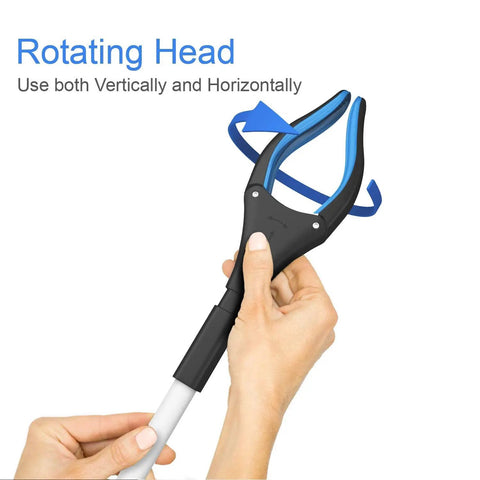 Premium Extra Long 34 Inch Reacher Tool For Home And Mobility Magnetic Grip Grabber For Seniors And Wheelchair Users Lightweight Blue Reacher To Grab Trash No Bending And Small Items