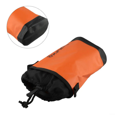 Orange Rock Climbing Gear Bag With Adjustable Waist Belt 5L Pouch For Rope And Chalk Water Resistant Storage Sack