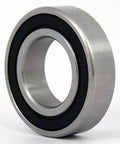 Hybrid Ceramic 6203-2RS Ball Bearing - C3 - Sealed side view showing chrome steel rings and black seals