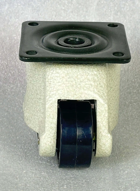 Front view of ✝️ 62mm leveling caster wheel 1102 lbs aluminum alloy - nylon - top plate mount built for smooth motion in CNC applications.
