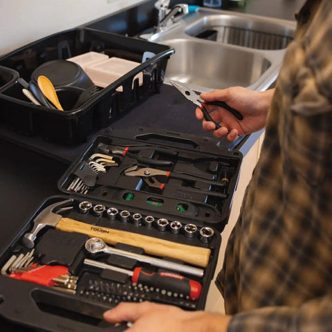 All In One 110 Piece Home Tool Set With Storage Case For DIY Projects, Repairs And Everyday Fixes, Durable Hand Tools And Essentials