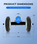 Dimensions of 6" Heavy Duty Sliding Gate Wheel for Metal Tube, 600 lb Capacity Chain Link Fence, Undermount Rolling Carrier with Double Wheels