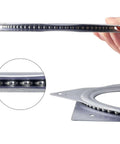 Side view of 6 Inch Heavy Duty Steel Lazy Susan Turntable with steel ball bearings and zinc plating, hand showing thickness.