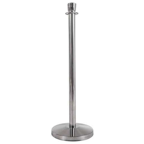 U2140 Premier Chrome Post And Black Velvet Rope Crowd Control Stanchions, rust resistant stainless steel base, narrow design