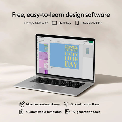Versatile Smart Cutting And Drawing Machine For Vinyl Stickers Cardstock And Heat Transfer Compatible With Inkjet Printers To Make Dope Custom Designs And Side Hustle Gear displayed on a laptop screen.