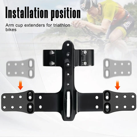Adjustable Wingspan Extender For Aero Bars And Triathlon Handlebar Systems Aluminum Construction Replaces Arm Cup Extenders