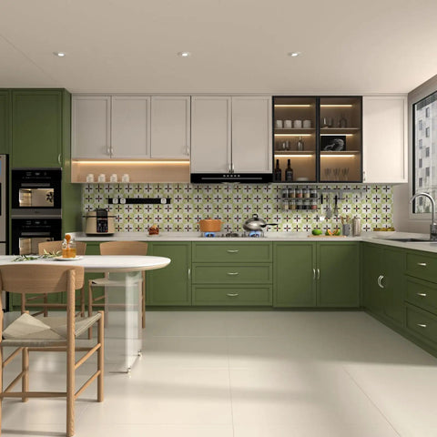 Modern kitchen with Curved Cabinet Handles 20 Pack Solid Zinc Alloy Drawer Pulls In Brushed Nickel 5 Inch Center To Center Dresser Hardware