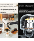 Straight Up Smooth 15 Bar Semi Automatic Espresso Machine With Fast Heat Extraction And Adjustable Milk Frother For Silky Daily Cappuccinos And Creamy Lattes At Home on a kitchen counter with coffee cups.