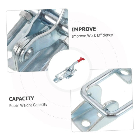 2 Pack Heavy Duty Adjustable Toggle Latch Clamp With 2183 Lb Holding Capacity Quick Release Hasps Galvanized Iron Anticorrosive Finish For Jig And Tool Setup Storage Cases Outdoor Gear, close-up