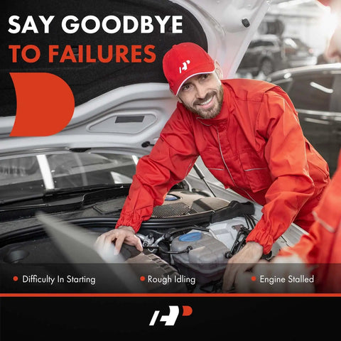 Mechanic in red uniform working on car engine in service garage