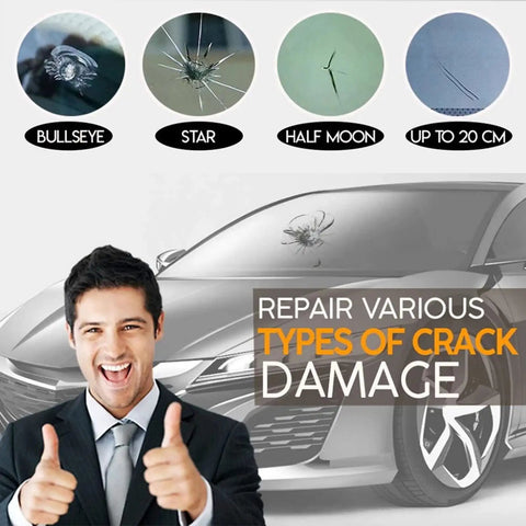 Windshield Crack Repair Kit With Repair Fluid For A Quick DIY Fix And Car Care Easy To Use Anti Scratch Formula for crack types