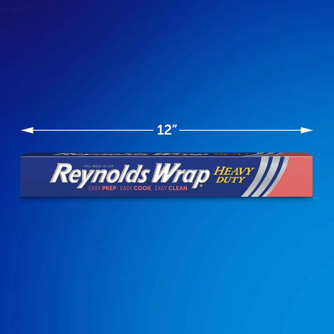 Heavy Duty Aluminum Foil Roll Beefy Strength 12 Inch Wide 50 Square Feet With Secure Easy Open Tab package front view