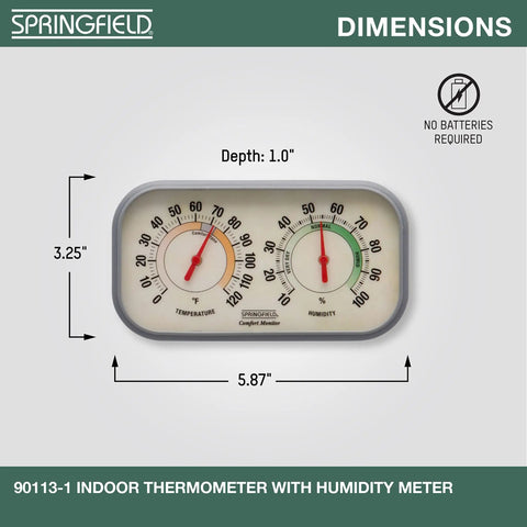 Color Track Humidity Meter And Indoor Thermometer Analog Weather Station with measurements and no batteries required