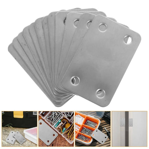 Stainless Steel Flat Corner Brackets For Furniture Repair 12 Pack Mending Plates With 5mm Hole Spacing