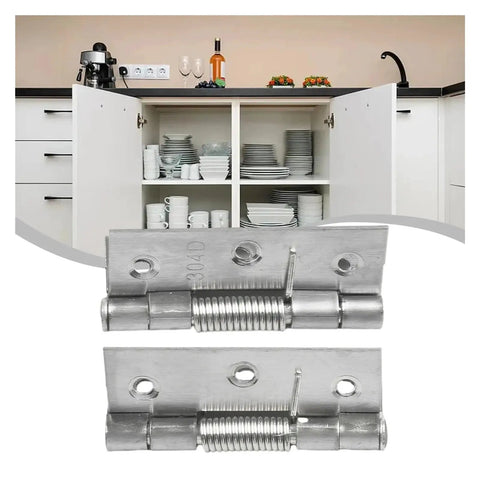Two Piece Stainless Steel Spring Hinge Set For Cabinet Doors That Self Close And Keep It Quiet Folding Loose Leaf Wood Door Hinge