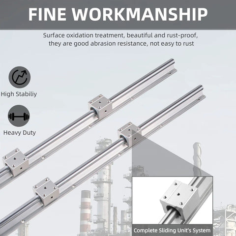 Beefed Up SBR12 500mm Linear Rail Kit With 2 Rails And 4 SBR12UU Blocks with fine workmanship and stability details