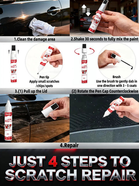 Toyota Super White Ice Cap Two In One Car Touch Up Paint Pen For Color Accurate Scratch Repair On Vehicles Chips Nicks And Scuffs Steps