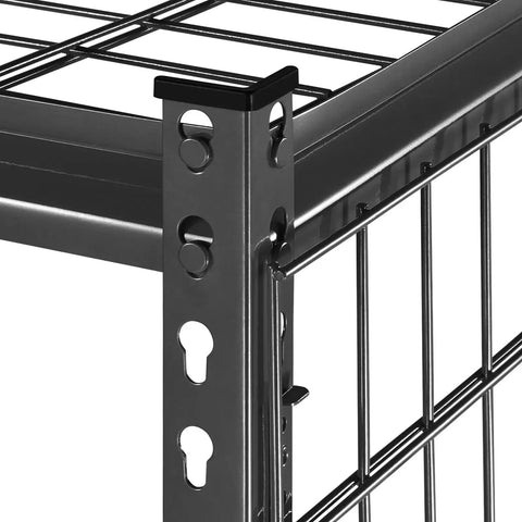 Corner detail of Beefy 4 Tier Heavy Duty Storage Shelving Unit For Garage Or Workshop 2400 Lbs Total Capacity Adjustable Metal Shelves