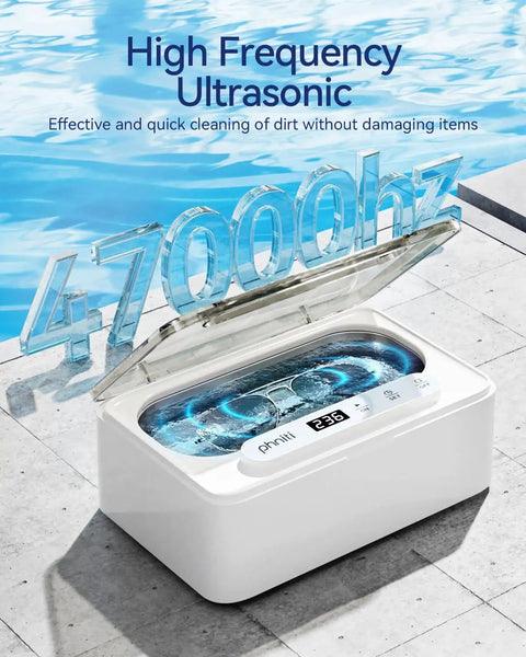 Ultrasonic Jewelry Cleaner Pro 47kHz Deep Cleaning Machine With Three Cleaning Modes For Retainers Mouth Guards Watches Rings