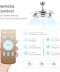 42 Inch Ceiling Fan With Light And Dimmable LED Remote Control 6 Speed Low Profile Ceiling Fan With Reversible Motor