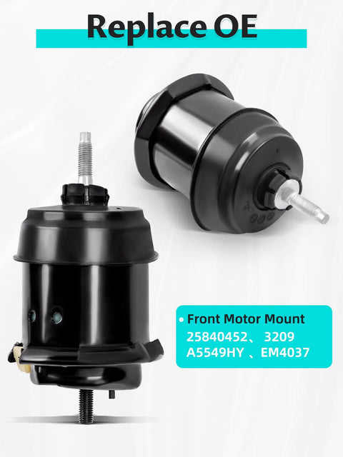 Bulletproof Engine Motor Mount Kit For Chevy Traverse Buick Enclave Gmc Acadia Pontiac Outlook 36 Liter V6 Automatic 2009 Thru 2017 Straight Bolt Up Front Rear Assembly, black front motor mount.