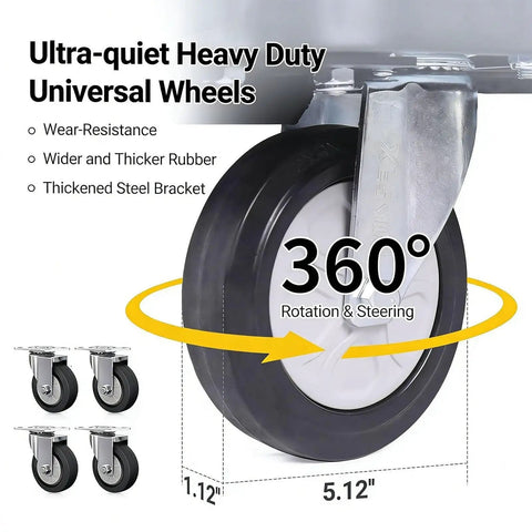 Ultra-quiet Heavy Duty Universal Wheels 360° rotation for Heavy Duty Electric Push Cart Dolly With 300KG Capacity And Massive 800W Motor.