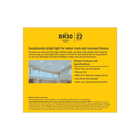Product information on Ultra Bright LED BR30 Flood Light Bulbs 150 Watt Equivalent Daylight 2200 Lumens Dimmable Indoor Two Pack
