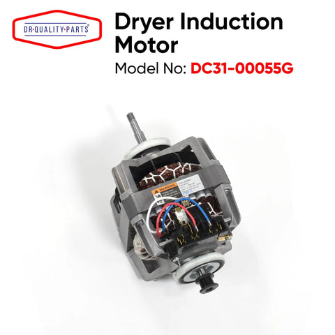 Induction Dryer Motor Replacement For Kenmore And Samsung Drop In DC31-00055G with wires visible, 120V, 1630RPM
