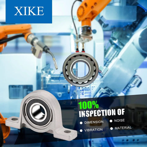 Four Pack KP002 Mounted Pillow Block Bearings Bore 15mm And 0.59 Inch Zinc Alloy Plummer Flanged Bearing