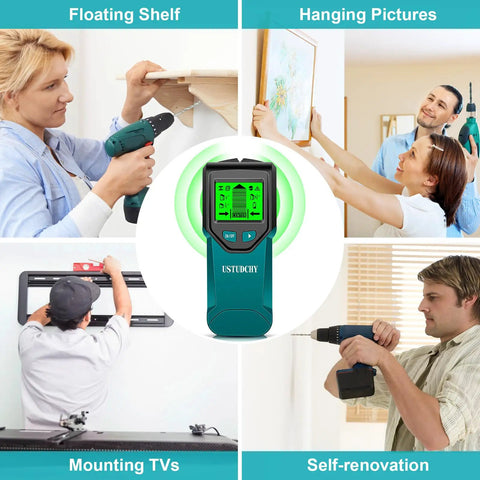 Heavy Duty 5 In 1 Electronic Stud Finder And Wall Scanner With Smooth Lcd Readout and Dead On Detection for hanging pictures and mounting TVs.