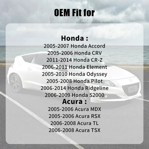 Car compatibility list for Honda Gas Cap Replacement 17670-SHJ-A31 Premium Quality Fuel Cap