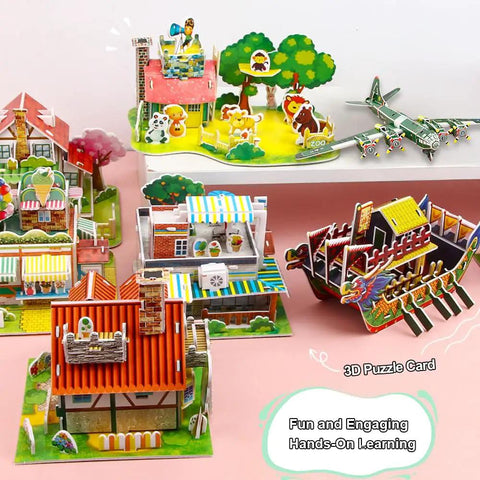 Image showing a colorful variety of foam puzzles, including a dragon boat, from the Dragon Boat Jigsaw Puzzle Science Kit For Kids Ages 8 And Up.